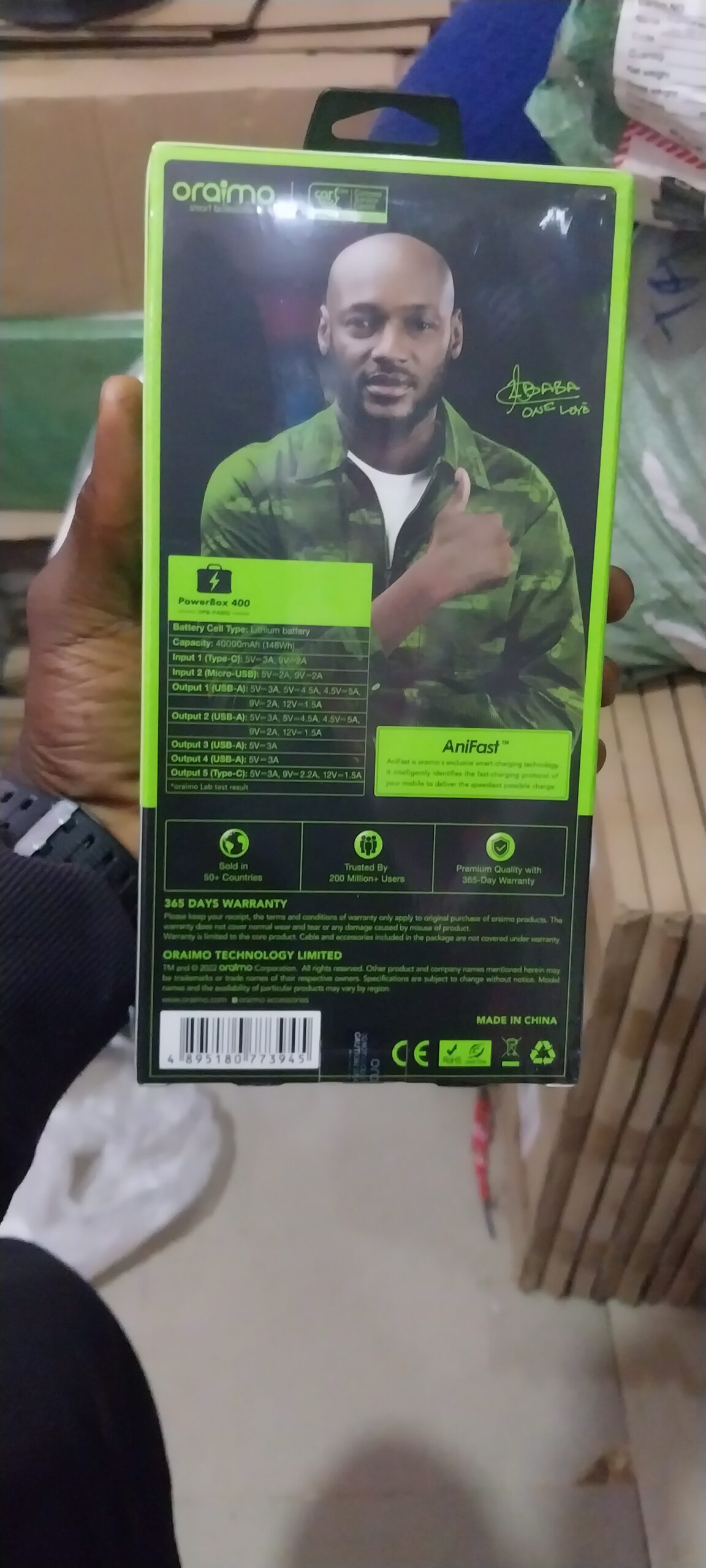 Oraimo 40,000mAh powerbox P400Q(148Wh)