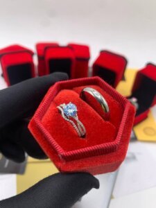 Diamond engagement and wedding rings