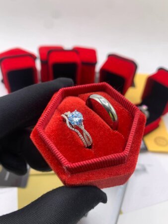 Diamond engagement and wedding rings