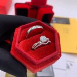 Diamond engagement and wedding rings
