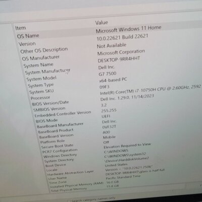 4K Screen Dell G7 Gaming and Work Laptop