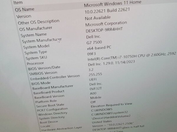4K Screen Dell G7 Gaming and Work Laptop