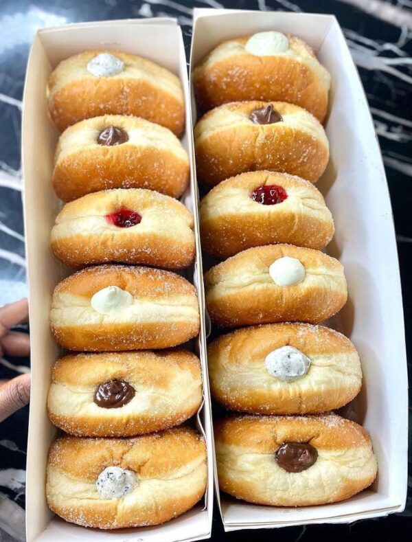 Milky doughnuts and sugar doughnuts