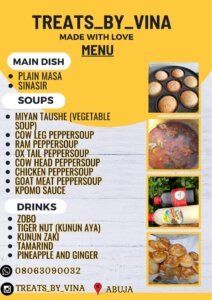 Masa, Miyan taushe (vegetable soup), Kpomo sauce and others