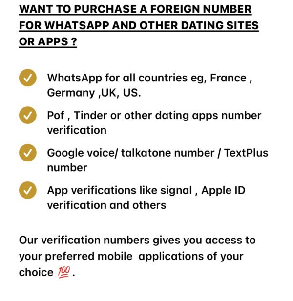 Google voice / TextPlus number and other verification number