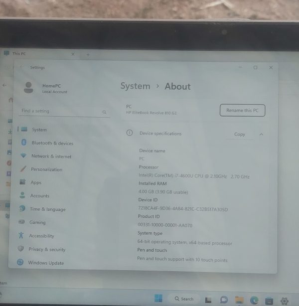 256GB Ssd/4GB Ram Hp Revolver