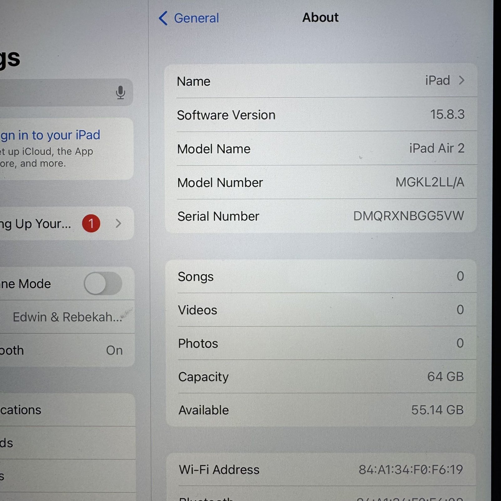 Ipad air 2 64gb