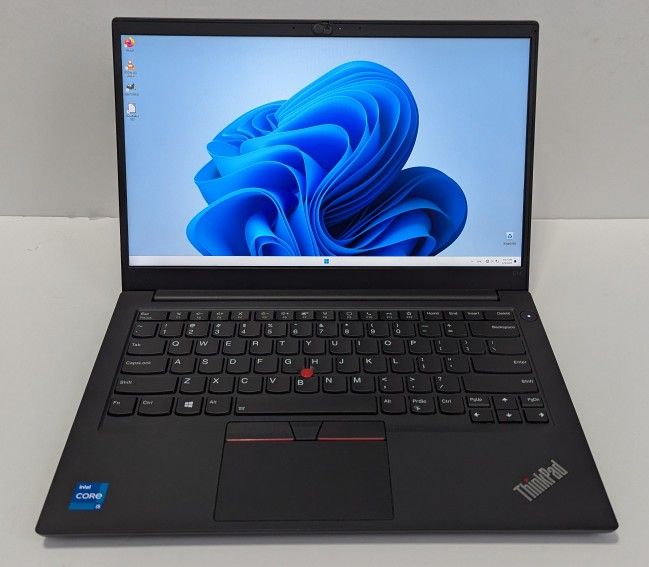 Lenovo ThinkPad E14 laptop, comes with a 2.11GHz i5-1135G7 CPU, 8GB of DDR4 RAM, a 256GB