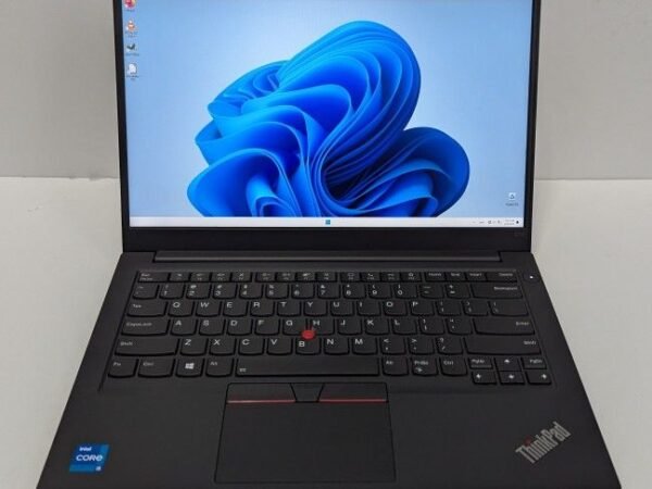 Lenovo ThinkPad E14 laptop, comes with a 2.11GHz i5-1135G7 CPU, 8GB of DDR4 RAM, a 256GB
