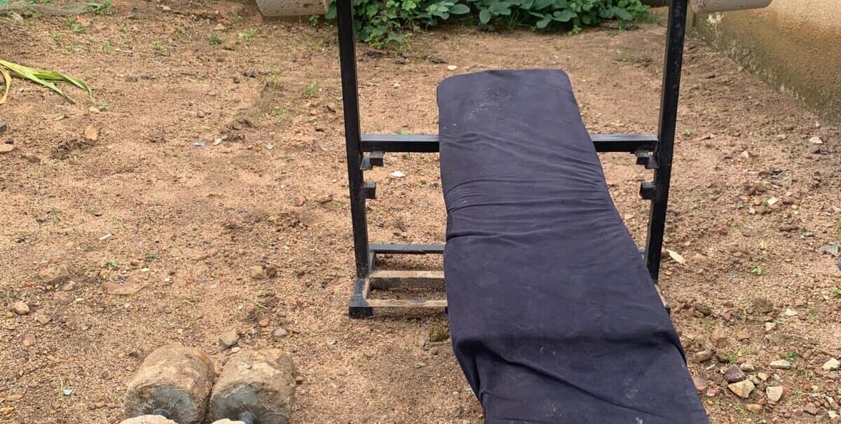 Home made concrete Home made concrete weights and bench for sale