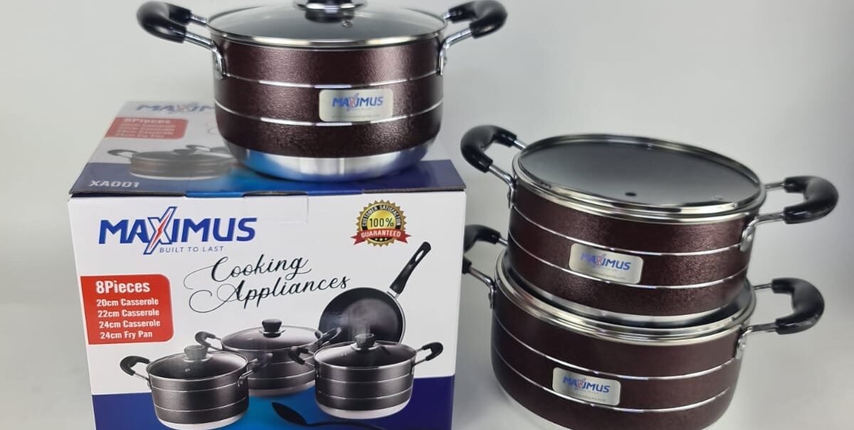 3 pieces non stick pot and frying pan with spoon