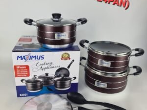 3 pieces non stick pot and frying pan with spoon