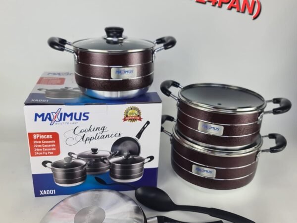 3 pieces Non stick pot and frying pan with spoon