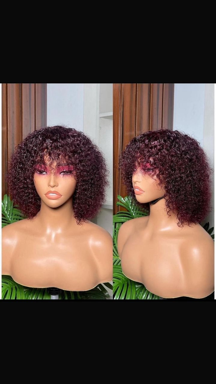 Fringe jerry curl wig