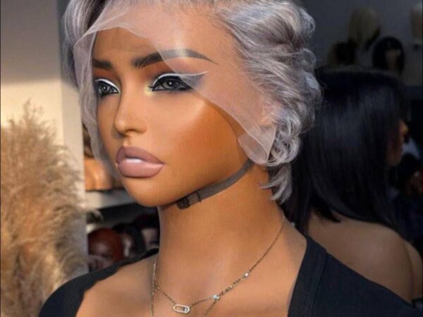 silver grey, high-grade human hair