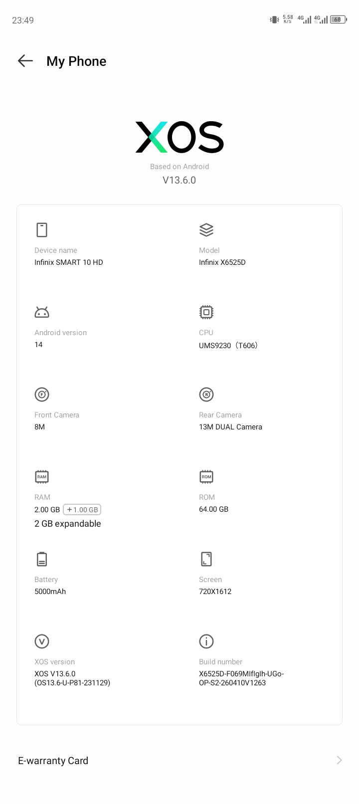 Infinix smart 10 hd