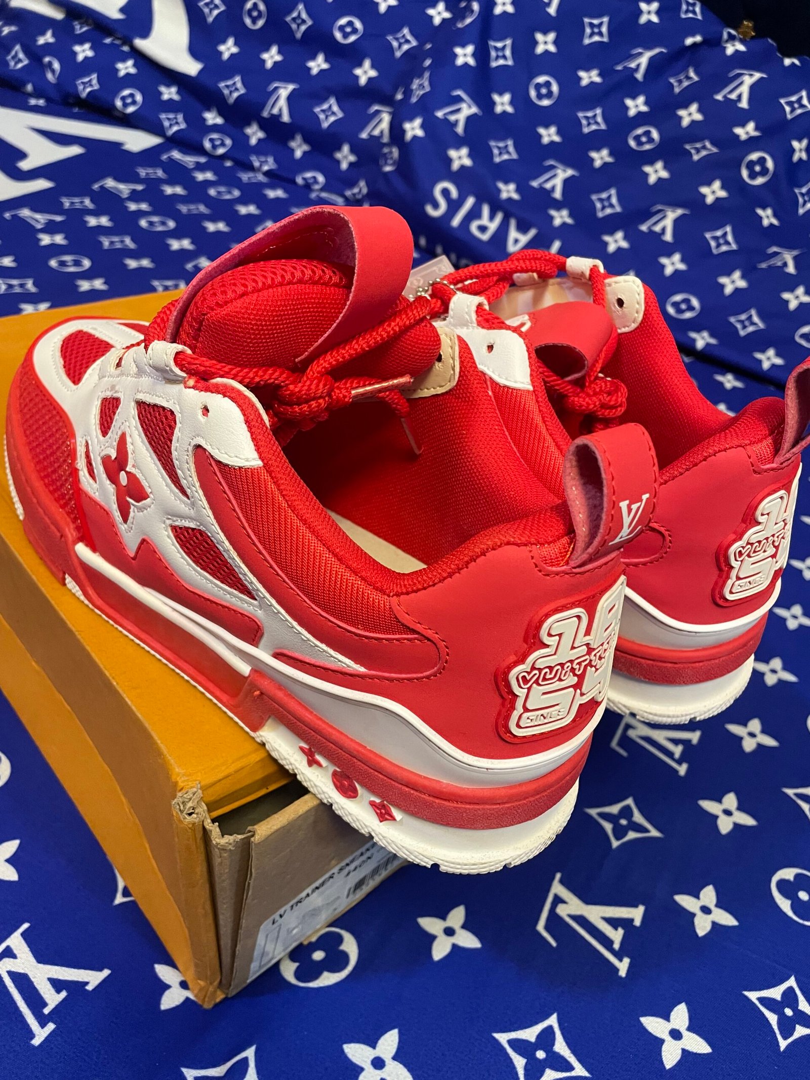 Louis Vuitton Skate Sneakers (Red/White – Brand New with Box)