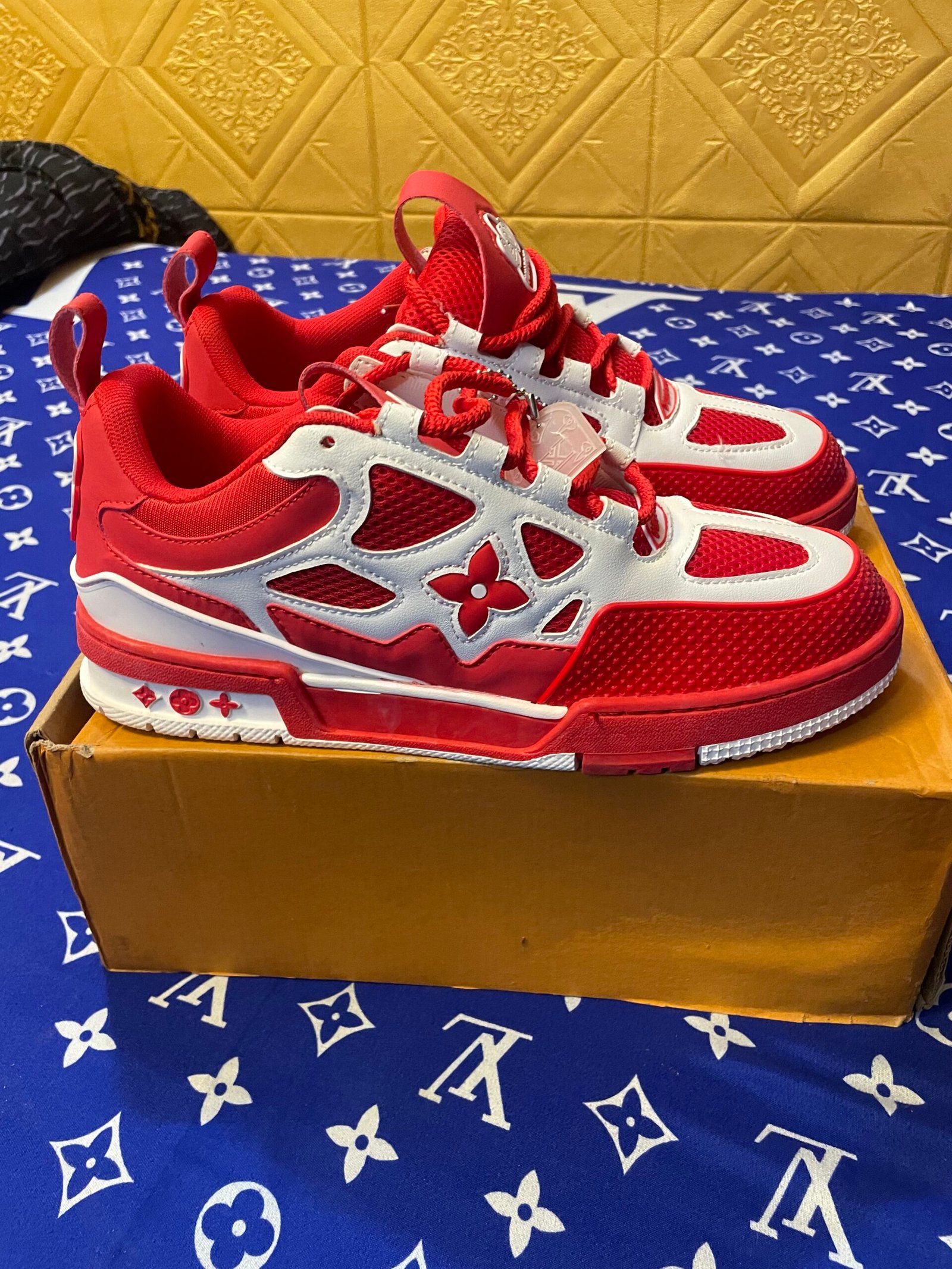 Louis vuitton skate sneakers (red/white - brand new with box)