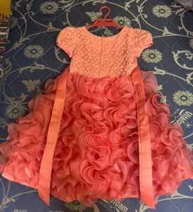 Boutique Pink Ball Gown – Heavy Beaded Bodice and Multi-Layer Ruffle Skirt- Size XS-S,12