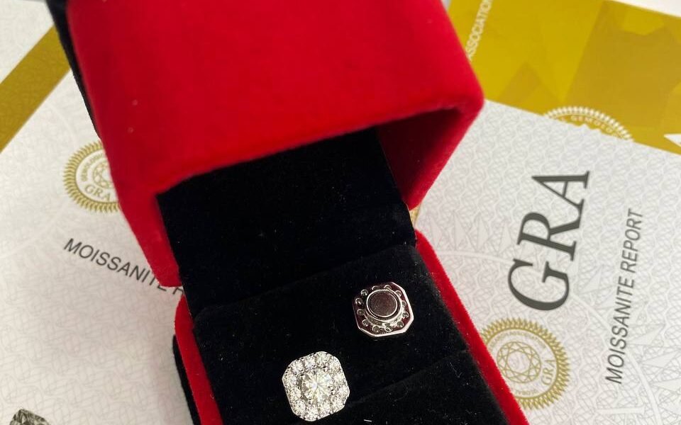 Diamond earrings and necklaces