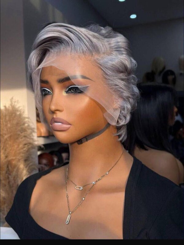 silver grey, high-grade human hair