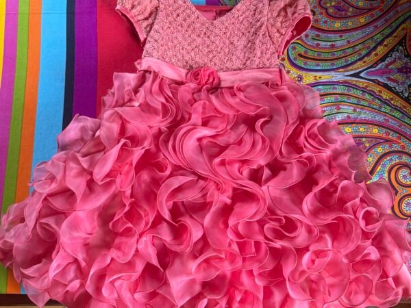 Boutique Pink Ball Boutique Pink Ball Gown – Heavy Beaded Bodice and Multi-Layer Ruffle Skirt- Size XS-S,12