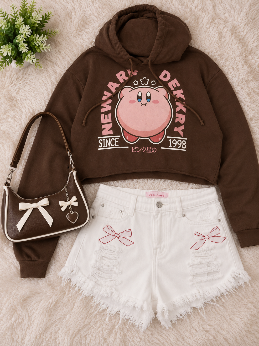 Bumshort,halter neck top and crop Sweatshirt